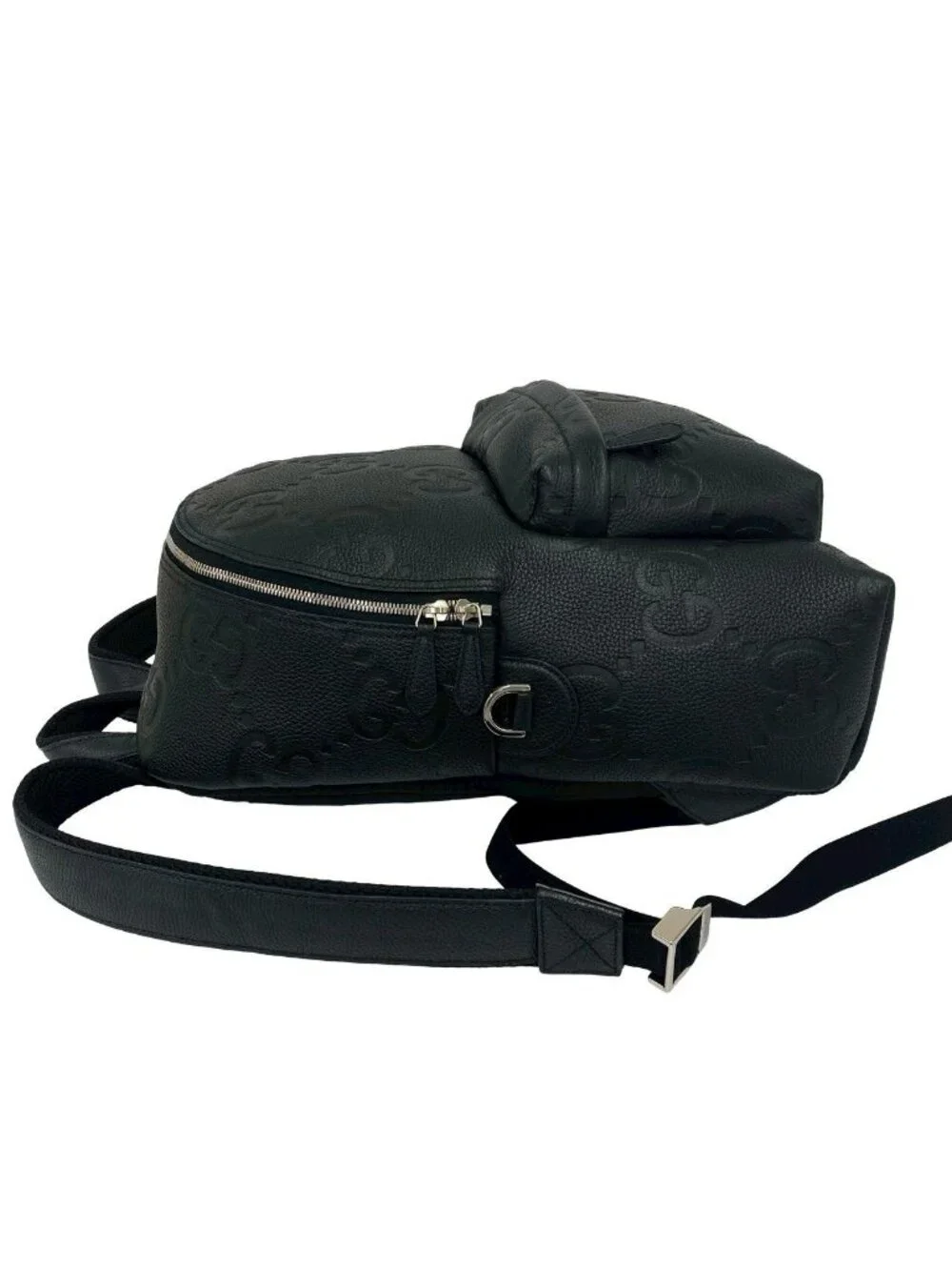 Gucci Jumbo GG Logo Leather Backpack Black